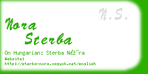 nora sterba business card